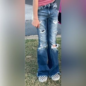 Kancan Girls-Signature Slim High Rose Flare Jean